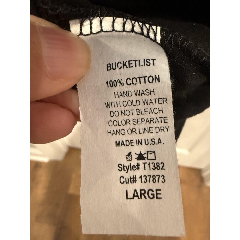 Bucket List Cropped Black Nice Is The New Cool Top Sz L Boxy Oversized Relaxed - Picture 9 of 10
